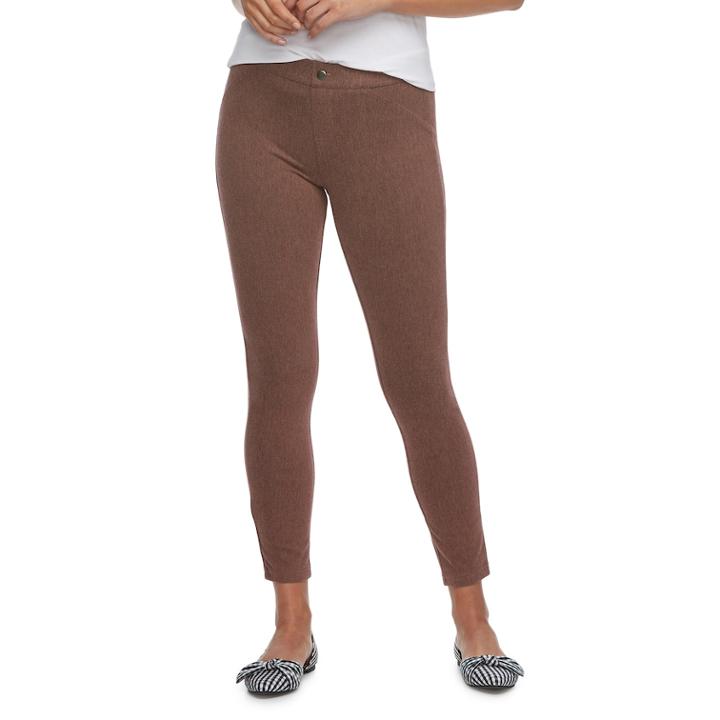 Women's Utopia By Hue Felted Twill Jean Skimmer Leggings, Size: Large, Grey