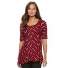 Women's Dana Buchman Printed Top, Size: Xl, Dark Red