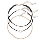 Gs By Gemma Simone Black Circle Link & Beaded Choker Necklace Set, Women's, Size: 12.5, Multicolor