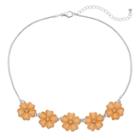 Peach Flower Link Necklace, Women's, Pink Other