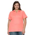 Plus Size Croft & Barrow&reg; Pique Polo, Women's, Size: 1xl, Lt Orange