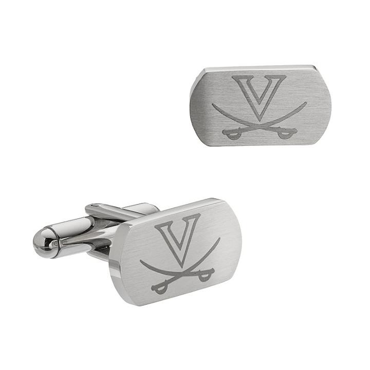 Fiora Stainless Steel Virginia Cavaliers Cuff Links, Men's, Grey
