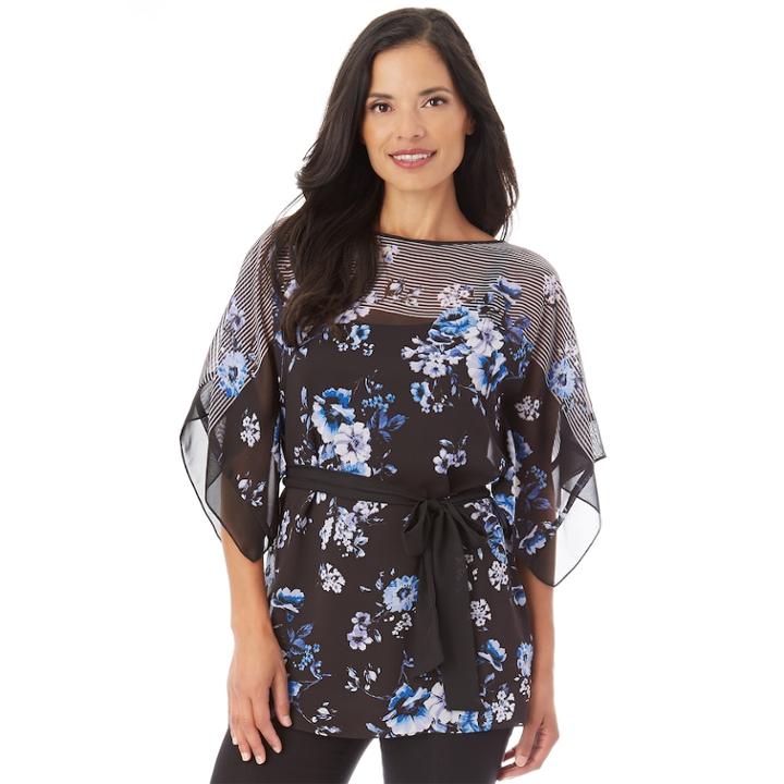 Women's Apt. 9&reg; Kimono Tie Top, Size: Xl, Floral Stripe