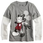 Disney's Mickey Mouse Boys 4-12 Mock Layer Thermal Softest Tee By Jumping Beans&reg;, Size: 8, Med Grey