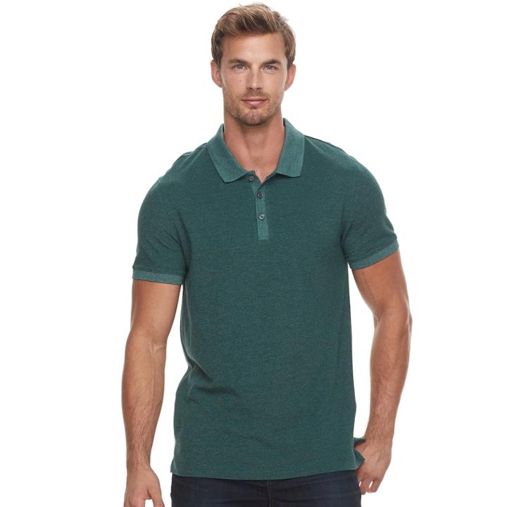Men's Apt. 9&reg; Jaspe Stretch Polo, Size: Xxl, Dark Green