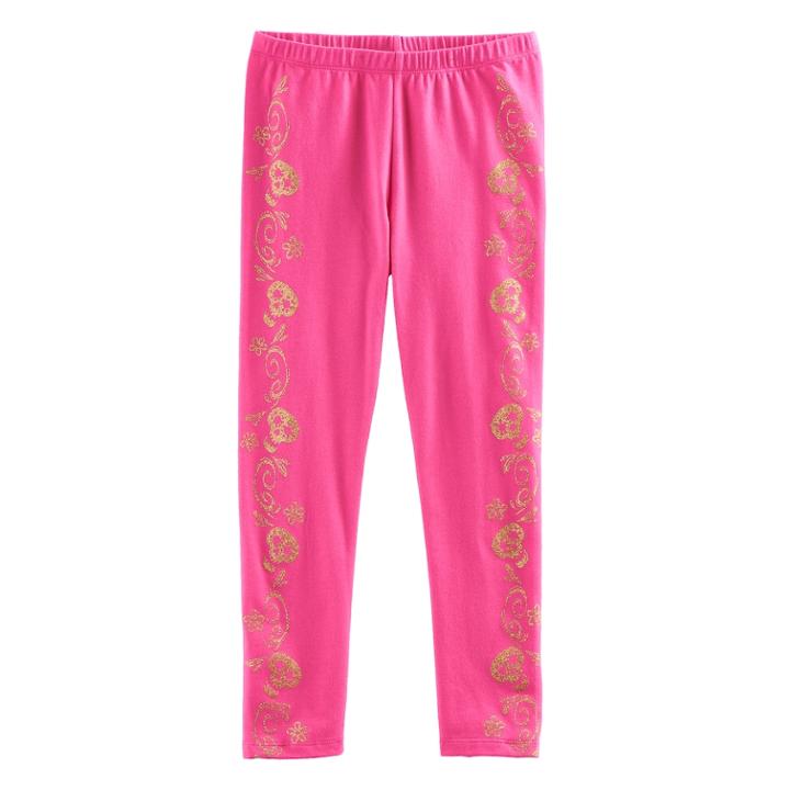 Disney / Pixar Coco Girls 4-7 Glitter Printed Leggings By Jumping Beans&reg;, Size: 7, Dark Pink