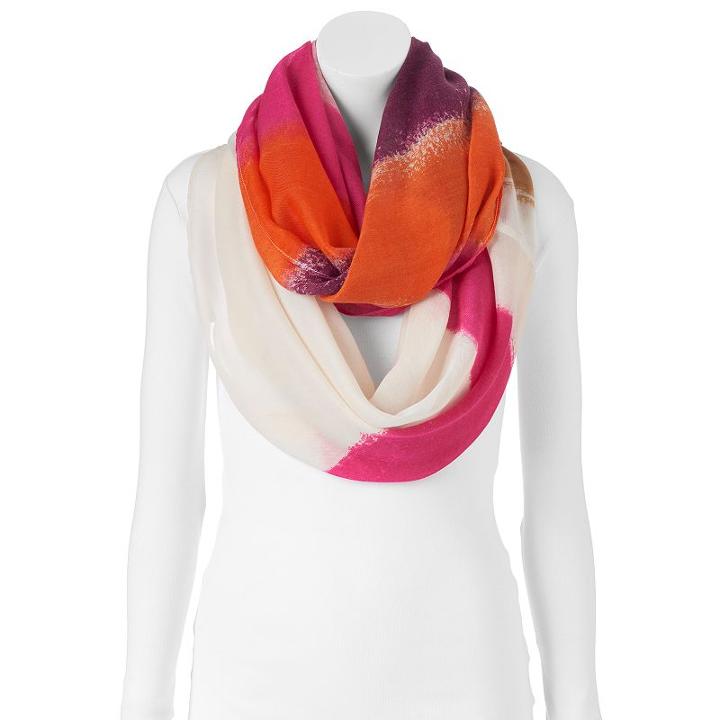 Reed Striped Infinity Scarf, Women's, Brt Pink