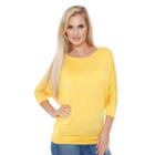 White Mark, Women's Dolman Tunic, Size: Medium, Yellow