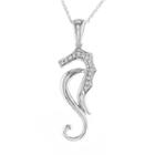 10k White Gold Diamond Accent Seahorse Pendant, Women's, Size: 17