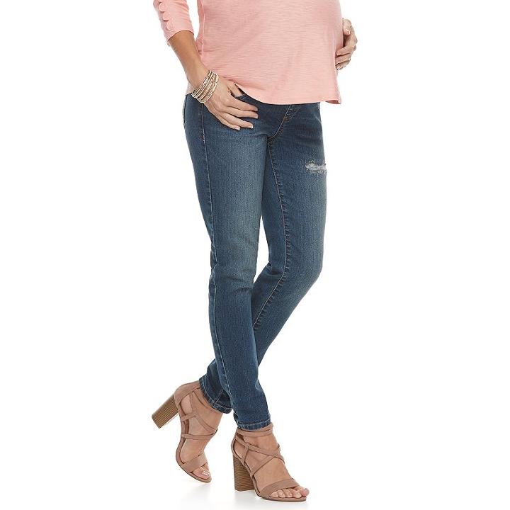 Maternity A:glow Belly Panel Skinny Jeans, Women's, Size: 12 Tl-mat, Med Blue