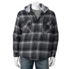 Big & Tall Victory Rugged Wear Plaid Flannel Hooded Shirt Jacket, Men's, Size: Xxl Tall, Grey