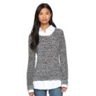 Women's Ab Studio Marled Mock-layer Sweater, Size: Xlrg Av/rg, Ovrfl Oth
