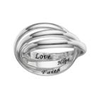 Primrose Sterling Silver Faith Hope Love Interlock Ring, Women's, Size: 8, Grey