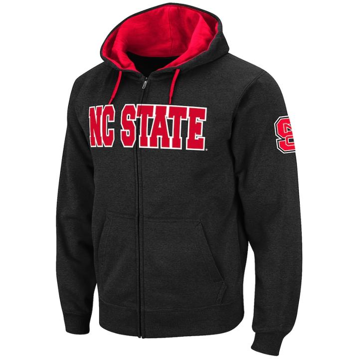 Men's North Carolina State Wolfpack Full-zip Fleece Hoodie, Size: Xxl, Light Grey