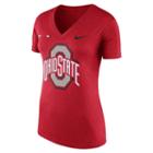 Women's Nike Ohio State Buckeyes Striped Bar Tee, Size: Xl, Red