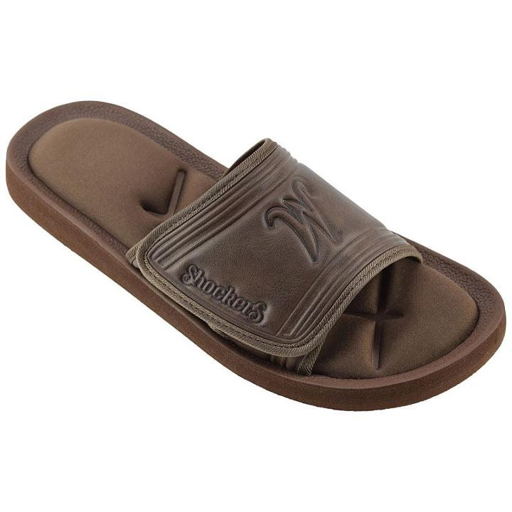 Men's Wichita State Shockers Memory Foam Slide Sandals, Size: Xl, Brown