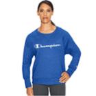 Women's Champion Fleece Boyfriend Crewneck, Size: Xl, Med Blue