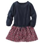 Girls 4-8 Oshkosh B'gosh&reg; Mock-layered Floral Sweater Dress, Girl's, Size: 6, Blue