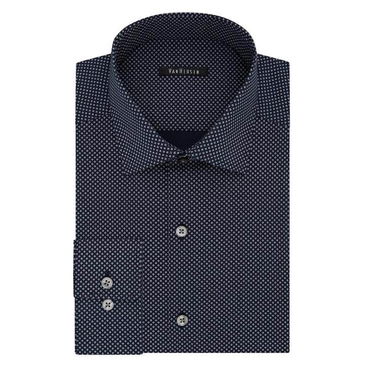 Men's Van Heusen Slim-fit Flex Spread-collar Dress Shirt, Size: 15.5-32/33, Blue