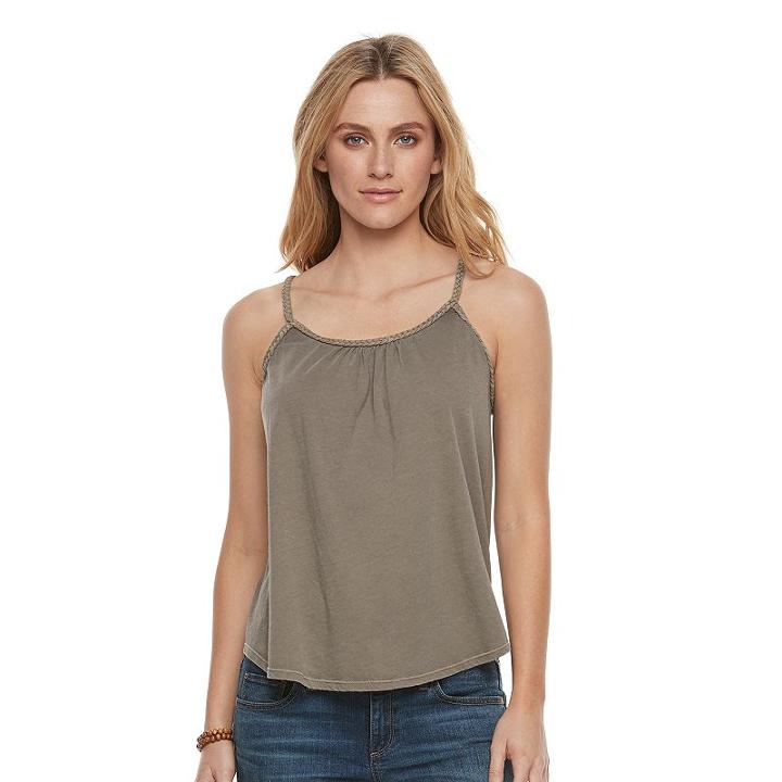 Women's Sonoma Goods For Life&trade; Braided Tank, Size: Xxl, Green