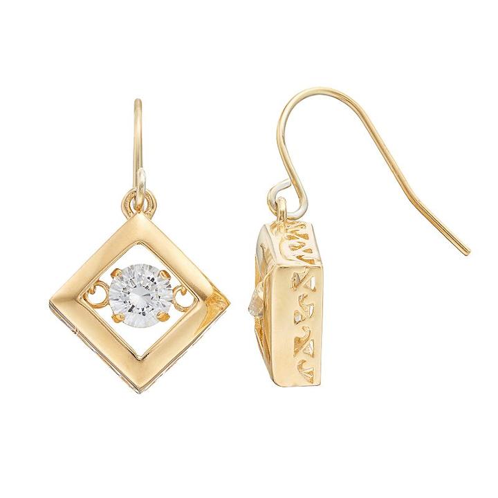 Illuminaire Cubic Zirconia Square Drop Earrings, Women's, White