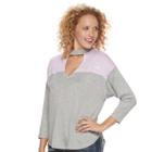 Juniors' About A Girl Fly Since Junior High Choker Neck Graphic Tee, Size: Xl, Med Grey