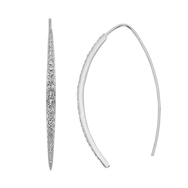 Diamond Splendor Crystal & Diamond Accent Sterling Silver Threader Earrings, Women's, White