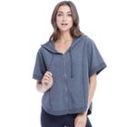 Women's Balance Collection Piper Poncho Hoodie, Size: Small, Med Grey