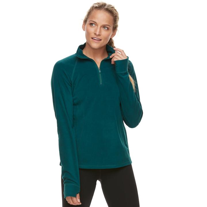 Women's Tek Gear&reg; 1/4 Zip Microstretch Top, Size: Medium, Dark Blue