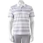 Big & Tall Grand Slam Classic-fit Striped Airflow Golf Polo, Men's, Size: Xxl Tall, White