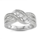 Sterling Silver 1/4 Carat T.w. 3-stone Diamond Ring, Women's, Size: 9, White