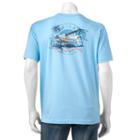 Men's Caribbean Joe Back-print Paradise Landing Tee, Size: Large, Light Blue