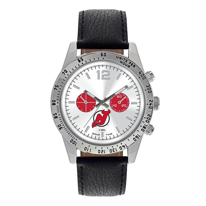 Men's Game Time New Jersey Devils Letterman Watch, Black