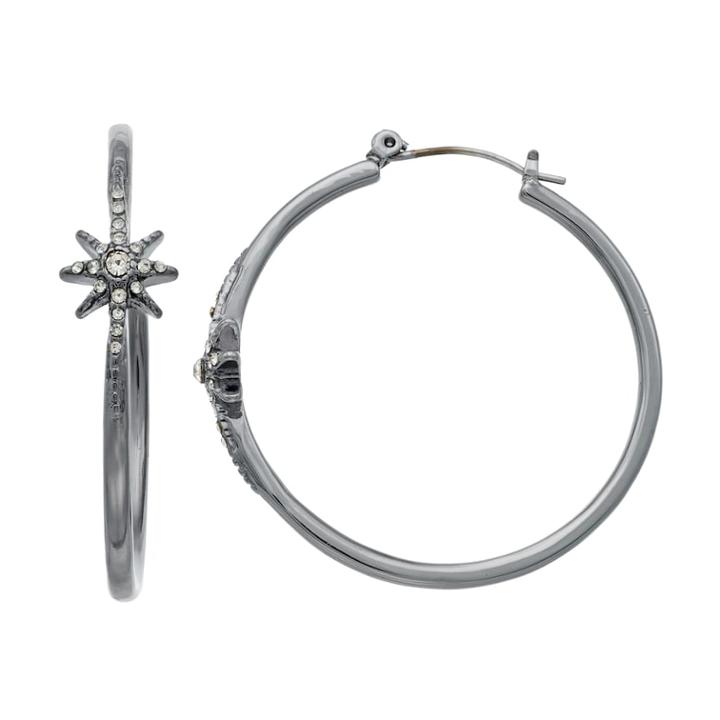 Simply Vera Vera Wang Starburst Nickel Free Hoop Earrings, Women's, Black
