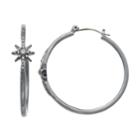 Simply Vera Vera Wang Starburst Nickel Free Hoop Earrings, Women's, Black