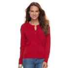Petite Croft & Barrow&reg; Button-front Cardigan, Women's, Size: Xl Petite, Med Red
