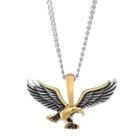 Men's Two Tone Stainless Steel Eagle Pendant Necklace, Size: 24, Gold