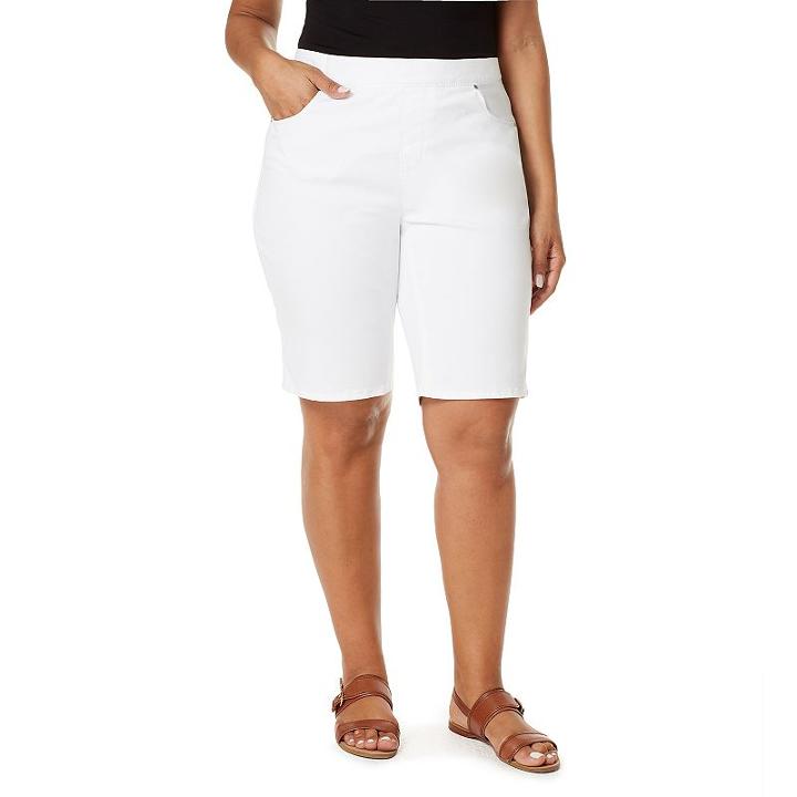 Plus Size Gloria Vanderbilt Avery Pull-on Bermuda Shorts, Women's, Size: 18 W, White