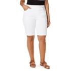 Plus Size Gloria Vanderbilt Avery Pull-on Bermuda Shorts, Women's, Size: 18 W, White