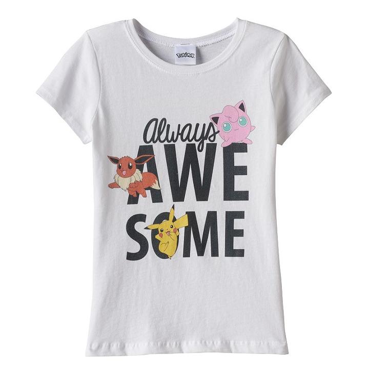 Girls 7-16 Pokmon Eevee, Pikachu & Jigglypuff Always Awesome Graphic Tee, Girl's, Size: Small, White