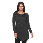 Women's Apt. 9&reg; Textured Striped Tunic, Size: Small, Dark Grey