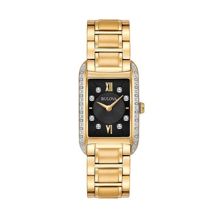 Bulova Women's Diamond Stainless Steel Watch - 98r228, Yellow