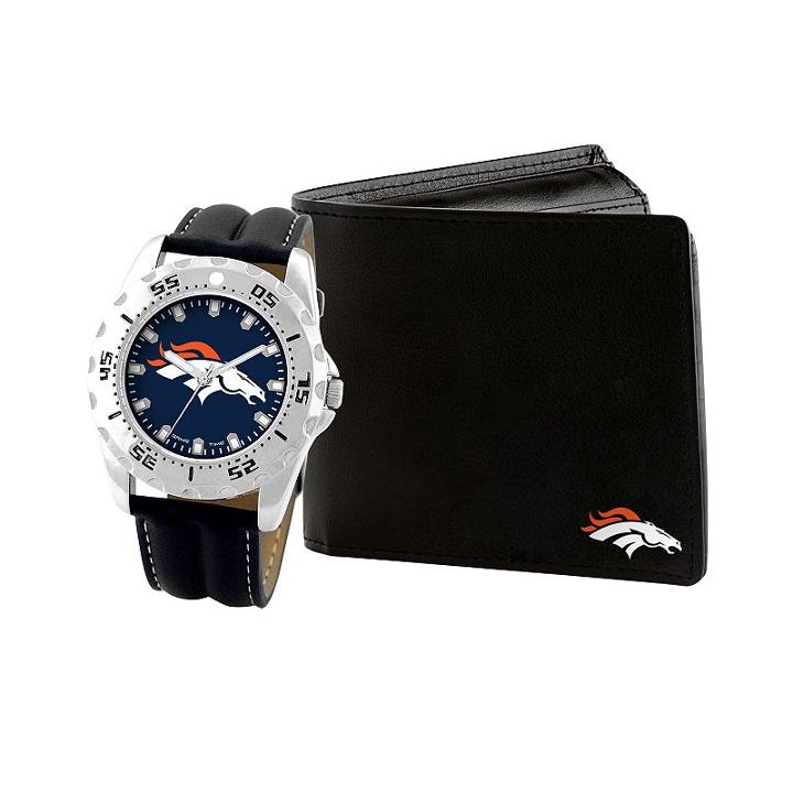 Men's Game Time Denver Broncos Watch & Wallet Set - Black