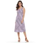 Women's Croft & Barrow&reg; Smocked Challis Dress, Size: Xs, Purple