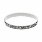 Confetti Stainless Steel Black Crystal Hinged Bangle Bracelet, Women's, Size: 8