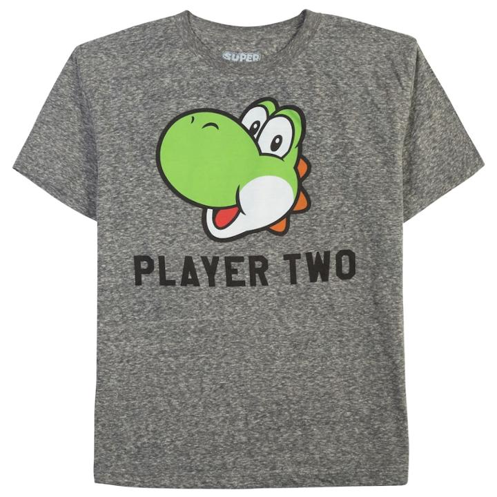 Boys 8-20 & Girls 7-16 Dad & Me Player Two Yoshi Graphic Tee, Size: Xl, Grey