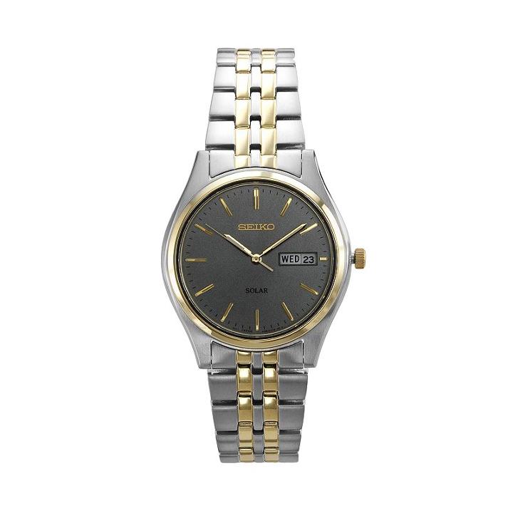 Seiko Men's Two Tone Stainless Steel Solar Watch, Size: Medium, Multicolor