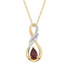 10k Gold Garnet & Diamond Accent Infinity Wrap Pendant, Women's, Size: 18, Red