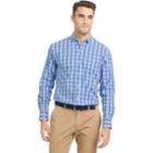 Men's Izod Classic-fit Essential Plaid Woven Button-down Shirt, Size: Small, Med Blue