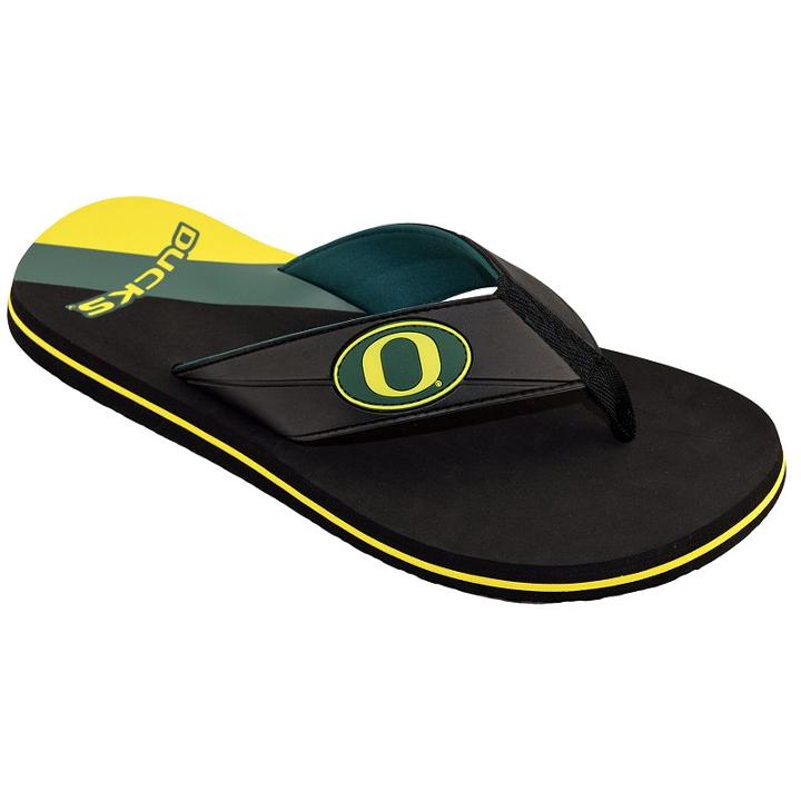 Men's College Edition Oregon Ducks Flip-flops, Size: Large, Black